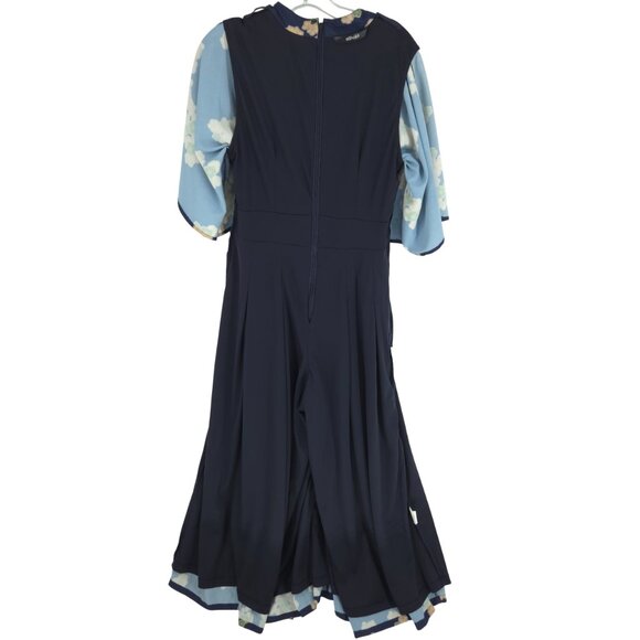 eshakti Wide Leg Jumpsuit Floral Plunge Neckline Kimono style ESTIMATED SIZE M - Picture 9 of 16